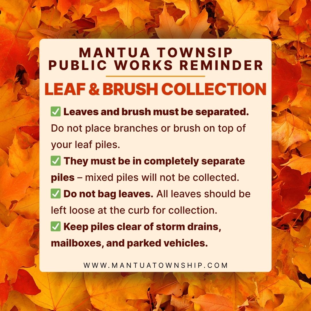 Public Works Update: Leaf Collection Reminder - Mantua Township